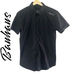 Bauhaus Black Short Sleeve Button Up Casual Shirt Size S